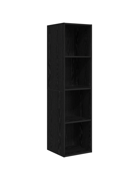 Set mobile TV 4 pcs Rovere nero 37 x 37 x 142.5 cm