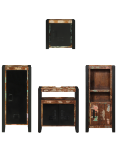 Set di mobili per il bagno 4 pcs Legno Recuperato Massello