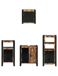 Set di mobili per il bagno 4 pcs Legno Recuperato Massello