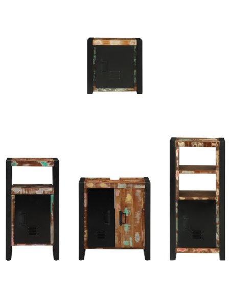 Set di mobili per il bagno 4 pcs Legno massello riciclato