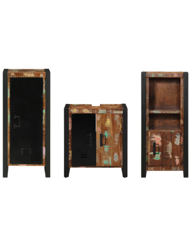 Set di mobili per il bagno 3 pcs Legno Recuperato Massello