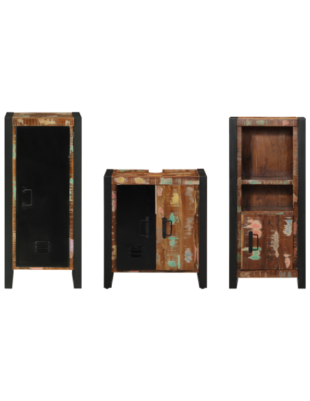 Set di mobili per il bagno 3 pcs Legno Recuperato Massello