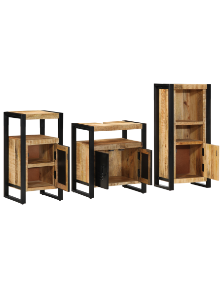 Set di mobili per il bagno 3 pcs Legno di mango massello