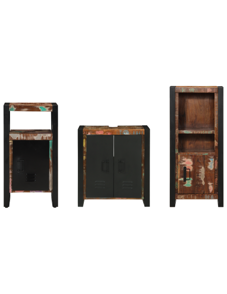 Set di mobili per il bagno 3 pcs Legno massello riciclato