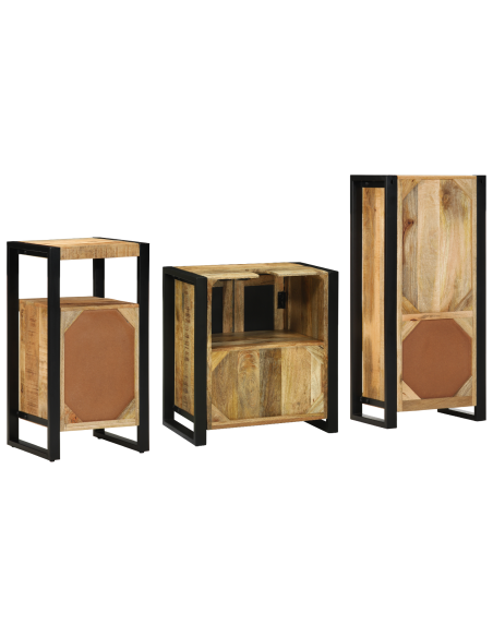 Set di mobili per il bagno 3 pcs Legno di mango massello