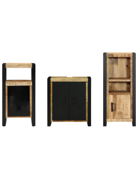Set di mobili per il bagno 3 pcs Legno di mango massello