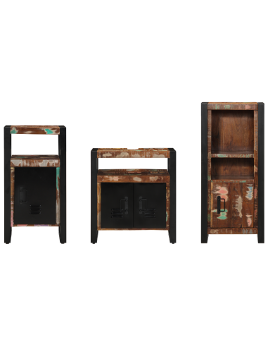 Set di mobili per il bagno 3 pcs Legno Recuperato Massello