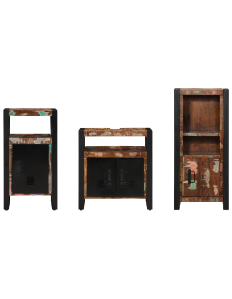 Set di mobili per il bagno 3 pcs Legno Recuperato Massello