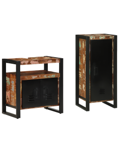 Set di mobili per il bagno 2 pcs Legno Recuperato Massello