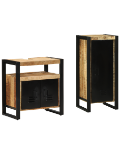 Set di mobili per il bagno 2 pcs Legno di mango massello