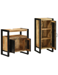Set di mobili per il bagno 2 pcs Legno di mango massello 2