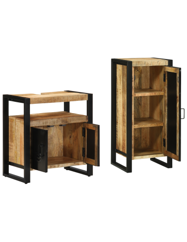 Set di mobili per il bagno 2 pcs Legno di mango massello