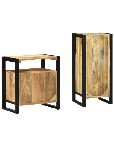 Set di mobili per il bagno 2 pcs Legno di mango massello