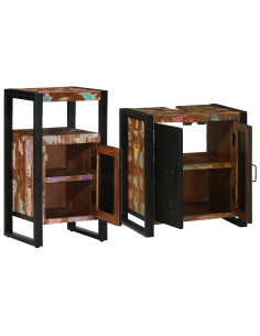 Set di mobili per il bagno 2 pcs Legno Recuperato Massello