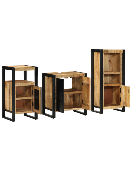 Set di mobili per il bagno 3 pcs Legno di mango massello