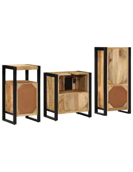 Set di mobili per il bagno 3 pcs Legno di mango massello