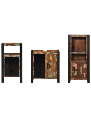 Set di mobili per il bagno 3 pcs Legno Recuperato Massello