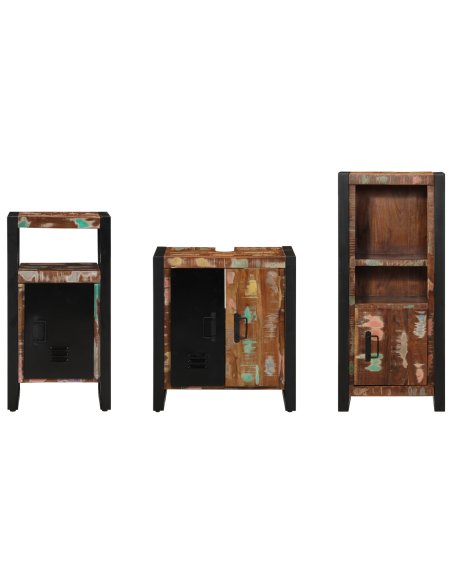 Set di mobili per il bagno 3 pcs Legno Recuperato Massello
