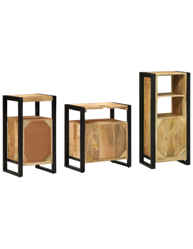 Set di mobili per il bagno 3 pcs Legno di mango massello
