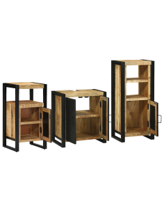 Set di mobili per il bagno 3 pcs Legno di mango massello