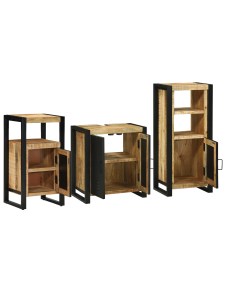 Set di mobili per il bagno 3 pcs Legno di mango massello