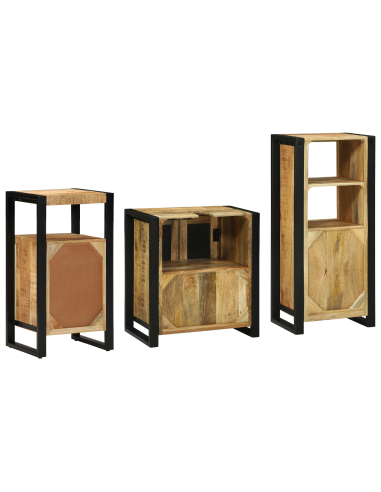 Set di mobili per il bagno 3 pcs Legno di mango massello
