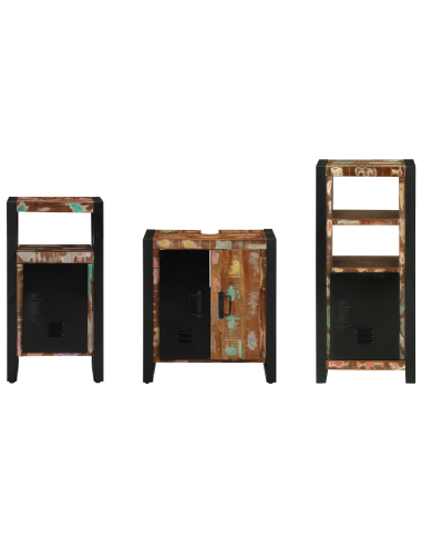 Set di mobili per il bagno 3 pcs Legno Recuperato Massello