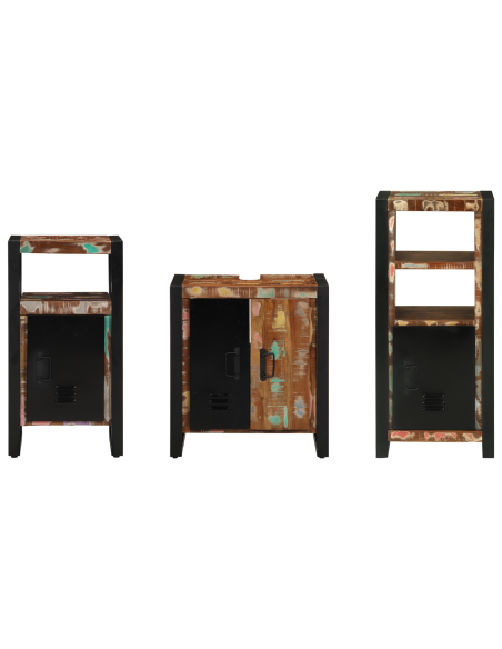 Set di mobili per il bagno 3 pcs Legno massello riciclato