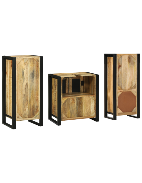 Set di mobili per il bagno 3 pcs Legno di mango massello