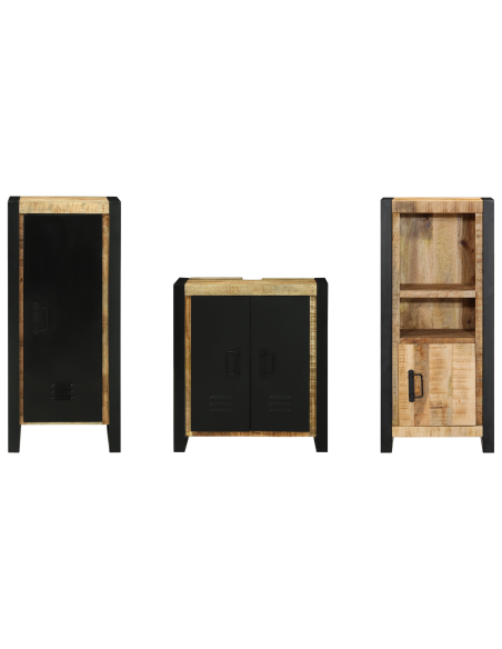 Set di mobili per il bagno 3 pcs Legno di mango massello