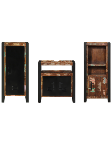 Set di mobili per il bagno 3 pcs Legno Recuperato Massello