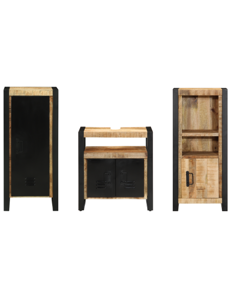 Set di mobili per il bagno 3 pcs Legno di mango massello