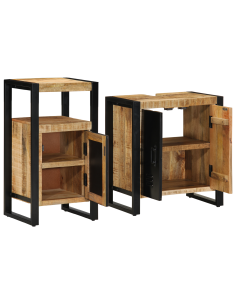 Set di mobili per il bagno 2 pcs Legno di mango massello