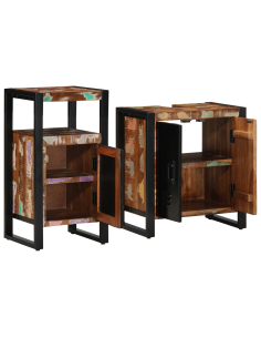 Set di mobili per il bagno 2 pcs Legno Recuperato Massello