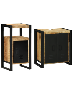 Set di mobili per il bagno 2 pcs Legno di mango massello