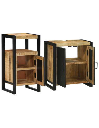 Set di mobili per il bagno 2 pcs Legno di mango massello
