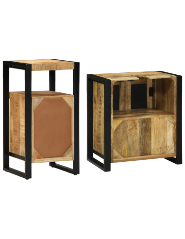 Set di mobili per il bagno 2 pcs Legno di mango massello