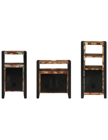 Set di mobili per il bagno 3 pcs Legno Recuperato Massello