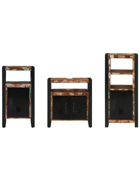 Set di mobili per il bagno 3 pcs Legno Recuperato Massello