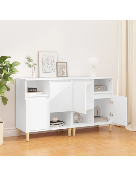 Credenze 2pz Bianche 60x35x70 cm in Legno Multistrato
