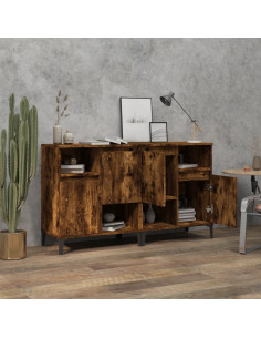 Credenze 2pz Rovere Fumo 60x35x70 cm in Legno Multistrato 2