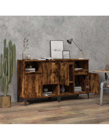 Credenze 2pz Rovere Fumo 60x35x70 cm in Legno Multistrato