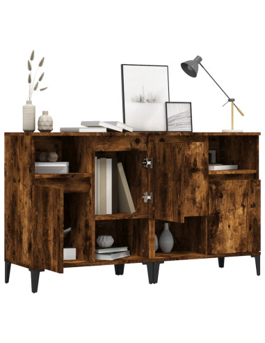 Credenze 2pz Rovere Fumo 60x35x70 cm in Legno Multistrato