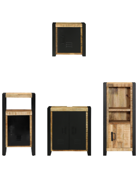 Set di mobili per il bagno 4 pcs Legno di mango massello