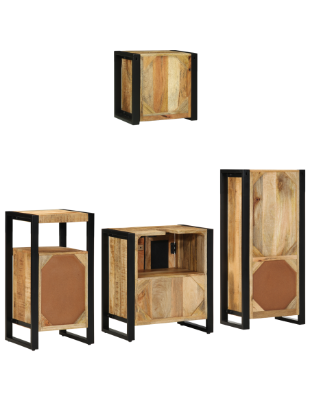 Set di mobili per il bagno 4 pcs Legno di mango massello