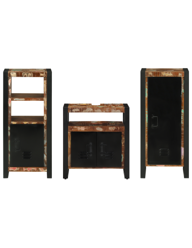 Set di mobili per il bagno 3 pcs Legno Recuperato Massello