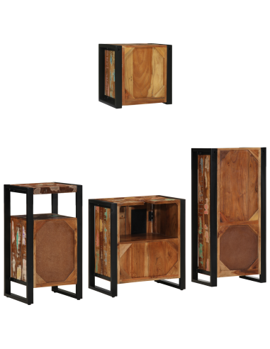 Set di mobili per il bagno 4 pcs Legno Recuperato Massello