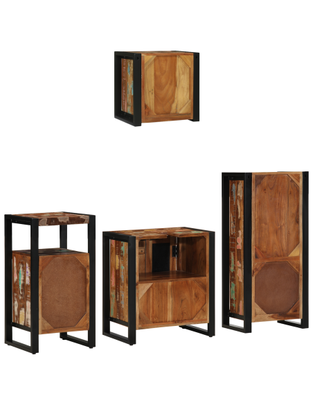 Set di mobili per il bagno 4 pcs Legno Recuperato Massello