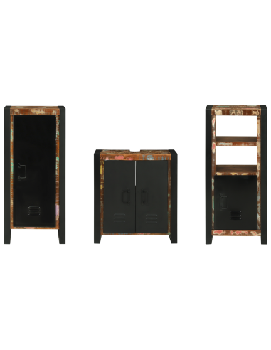 Set di mobili per il bagno 3 pcs Legno Recuperato Massello