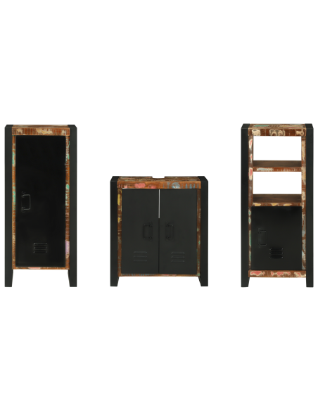 Set di mobili per il bagno 3 pcs Legno Recuperato Massello